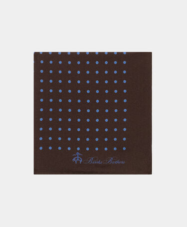 Brooks Brothers Pochette en Soie à Pois Marron
