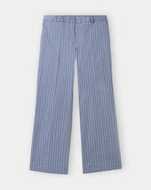 Brooks Brothers Pinstripe Linen Blend Trousers Light Blue