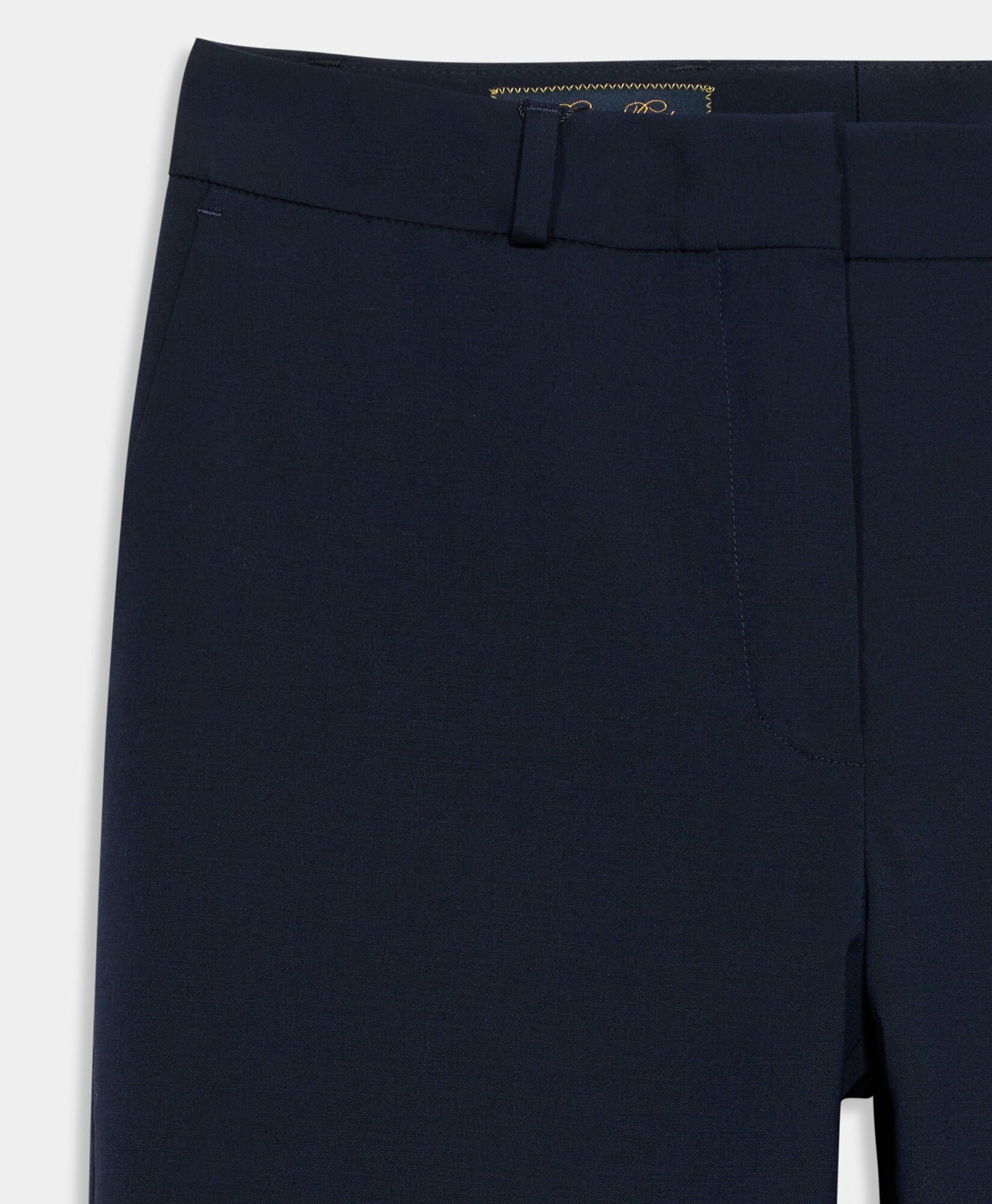 Straight Wool Blend Trousers