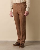 Brooks Brothers Pantalon en Lin à chevrons Marron clair