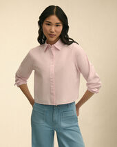 Brooks Brothers Chemise Court en PopeLine Stretch à Rayures Rose