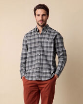Brooks Brothers Hemd Regular Fit aus Twill Mélange mit Button-Down-Kragen Dunkelgrau