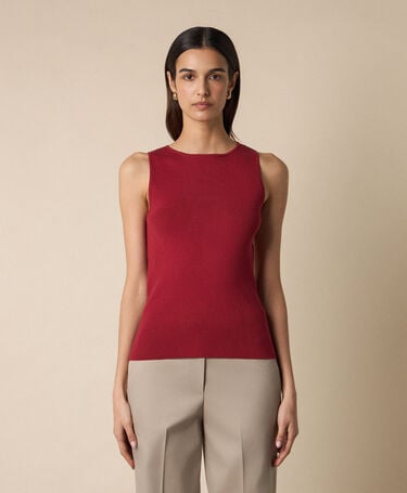 Brooks Brothers Débardeur en maille côtelée Merlot