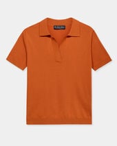 Brooks Brothers Koszulka polo z dzianiny bawełnianej z otwartym kołnierzem Rdza