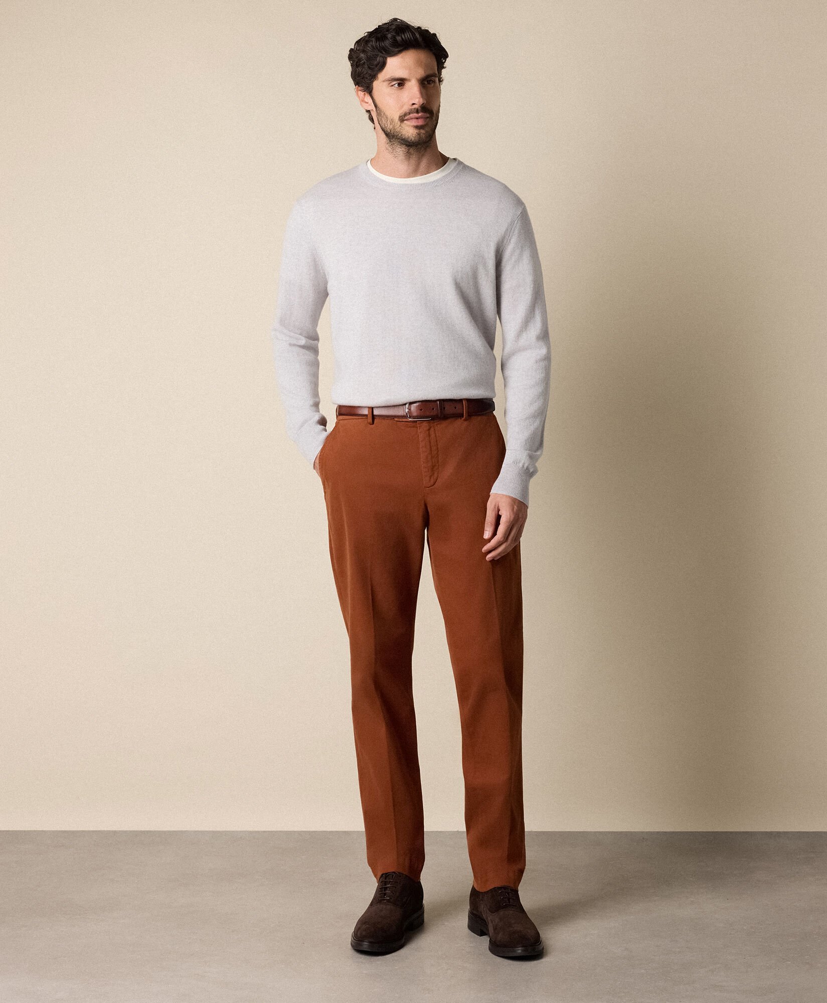 Regular Fit Microtwill Stretch Cotton Chino