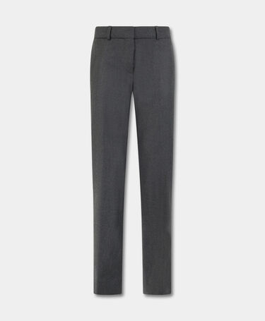 Brooks Brothers Cigarette Fit Flannel Virgin Wool Trousers Grey