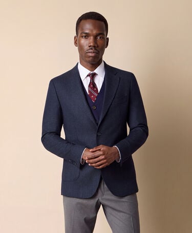 Brooks Brothers Blazer aus Schurwolle Slub Marineblau