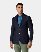 Brooks Brothers Blazer en Hopsack avec Boutons Dorés Bleu Marine