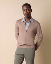 Brooks Brothers Jersey Full Zip Gris piedra