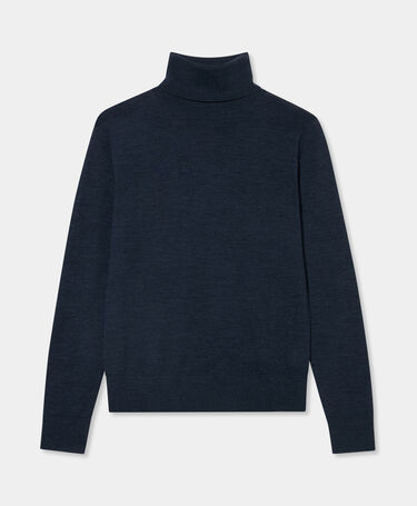 Brooks Brothers Jersey de Cuello Alto Relaxed de Lana Merino Azul