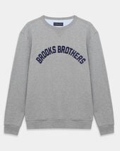 Brooks Brothers Cotton Sweatshirt with Extended Logo Print Light Grey