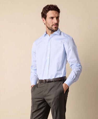 Brooks Brothers Slim Fit Poplin Shirt with London Collar Ice Blue