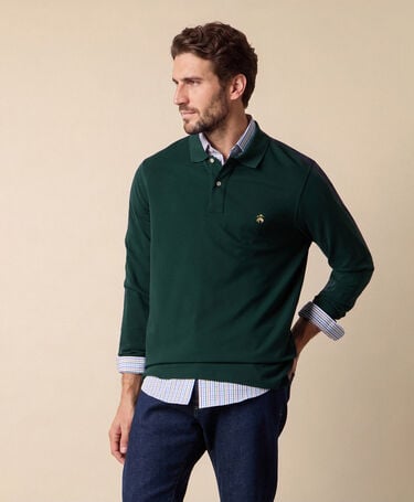 Brooks Brothers Polo aus Supima-Baumwolle Piqué mit Logo Kieferngrün