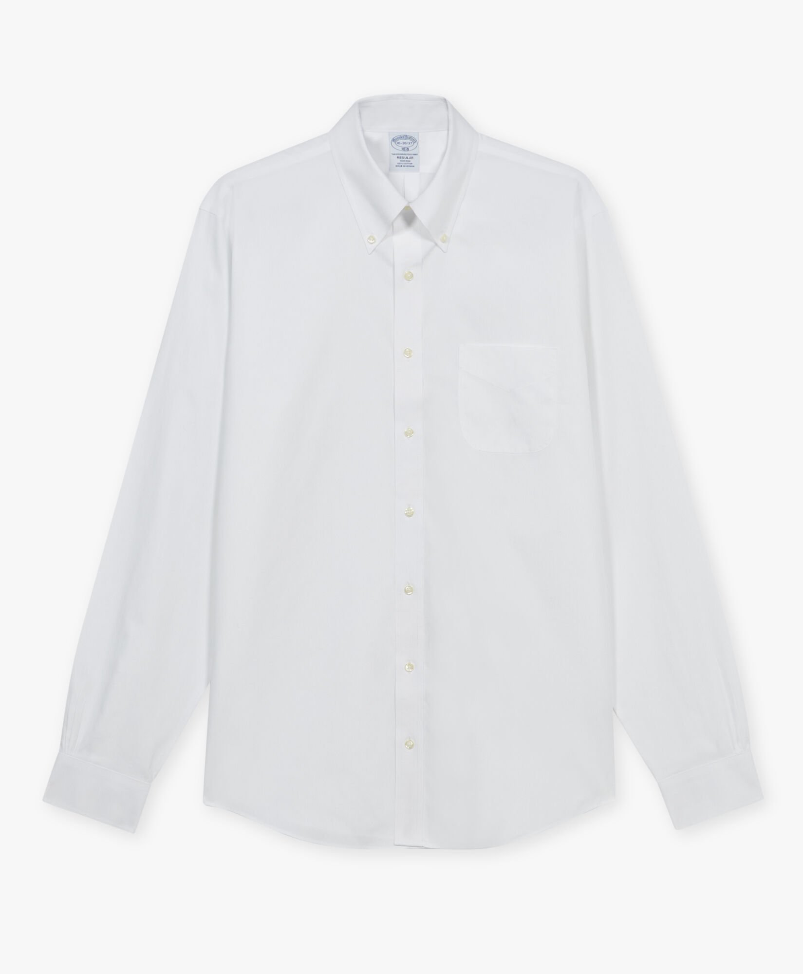 Regular Fit Non-Iron Dress Shirt with Polo Button Down Collar