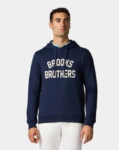 Brooks Brothers Terry Logo-Embroidered Hoodie Navy
