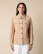 Brooks Brothers Suede Leather Shirt Jacket Natural