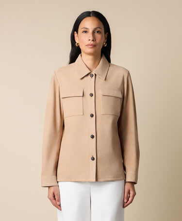 Brooks Brothers Veste Chemise en Cuir Suédé Naturel