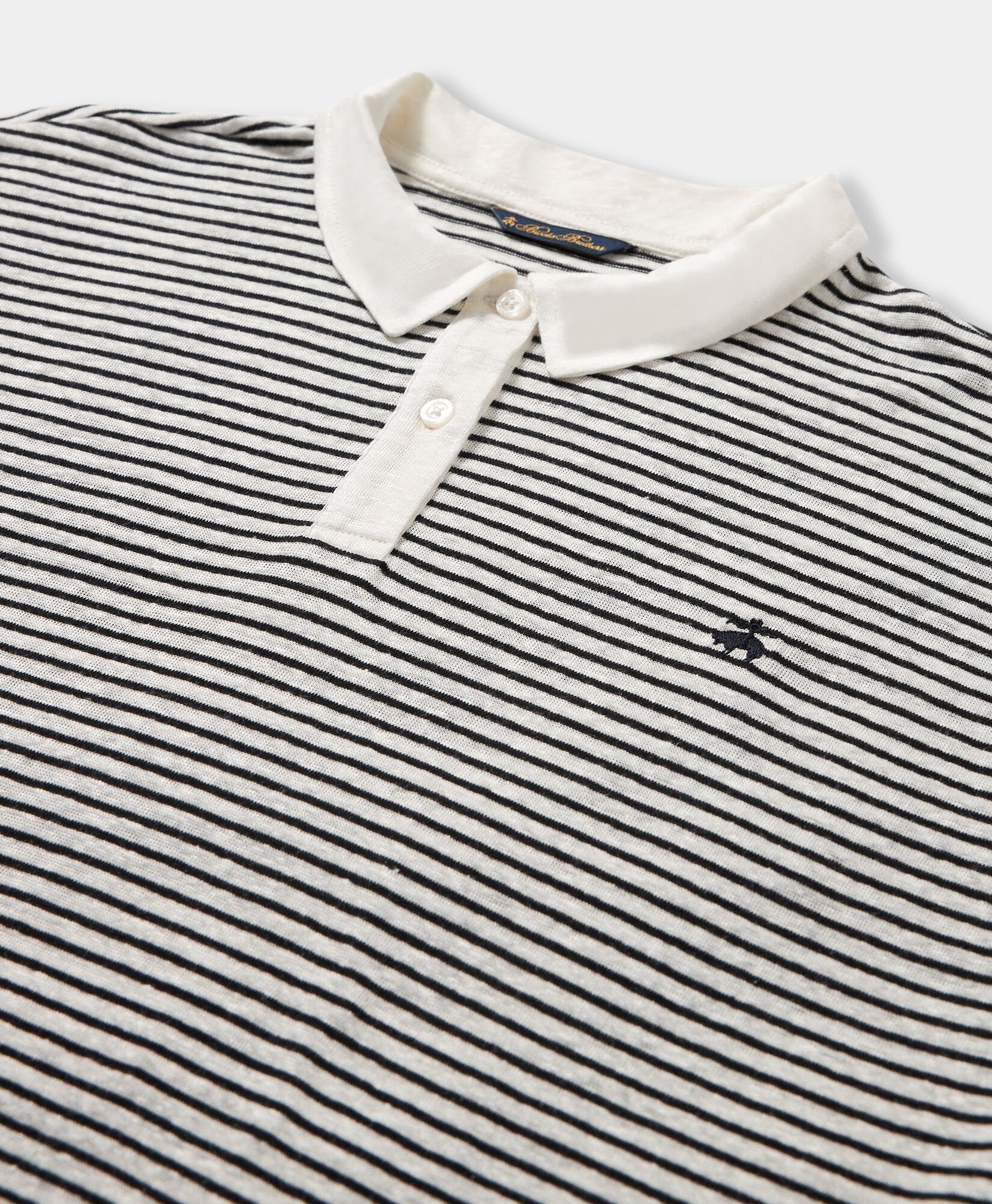 Striped Linen-Cotton Jersey Polo with Logo
