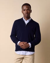 Brooks Brothers Jersey Half Zip con Logo Azul Marino