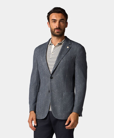 Brooks Brothers Cotton Blend Jersey Jacket Blue