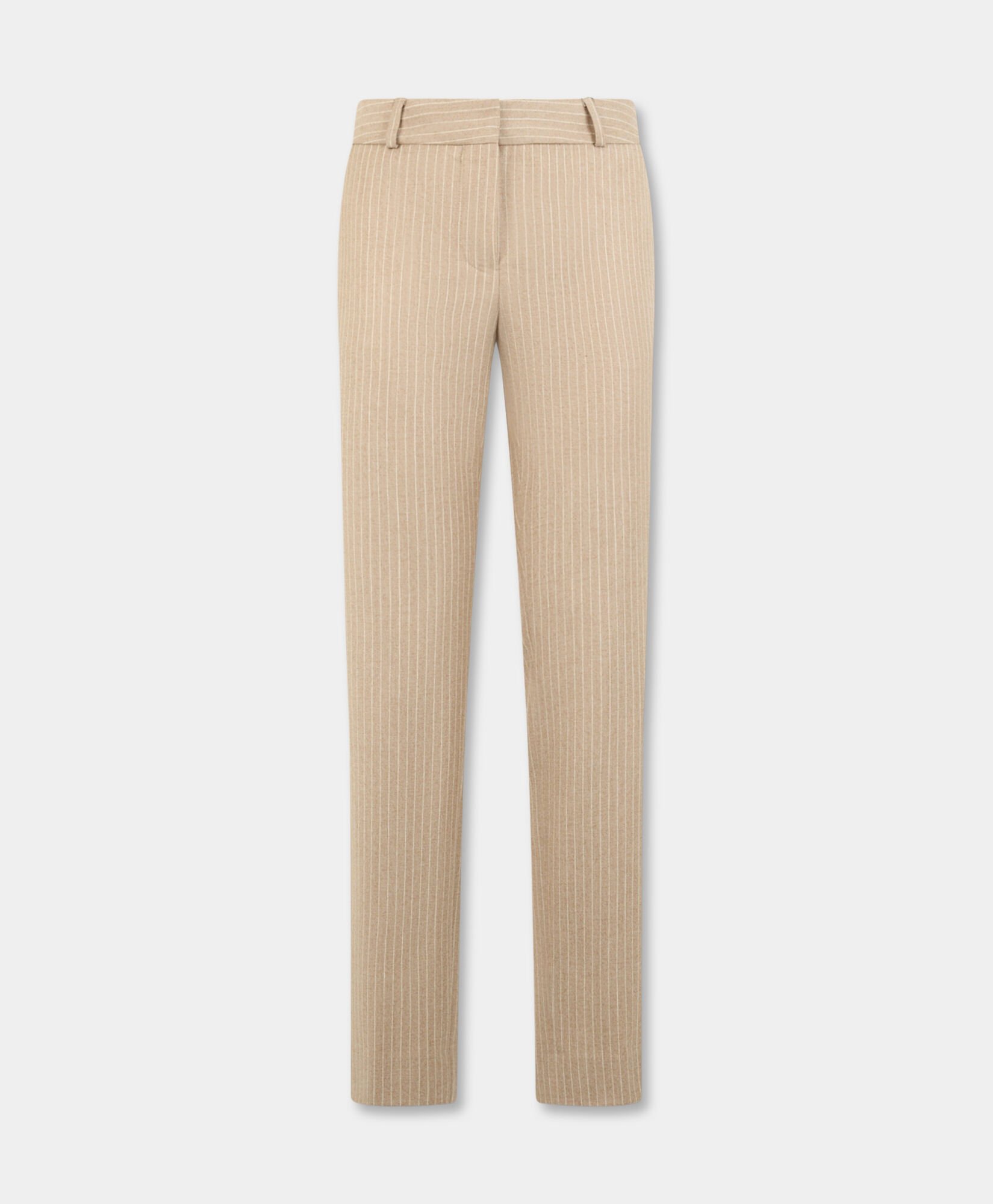 Pinstripe Cigarette Fit Virgin Wool Trousers