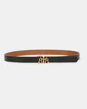 Brooks Brothers Cintura dwustronna z bydlęcej skóry z logo Czarny i Brązowy