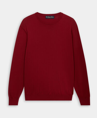Brooks Brothers Mercerized Cotton Crewneck Sweater Burgundy