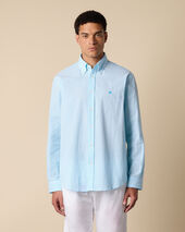 Brooks Brothers Regular Fit Seersucker Shirt with Button Down Collar Light Blue