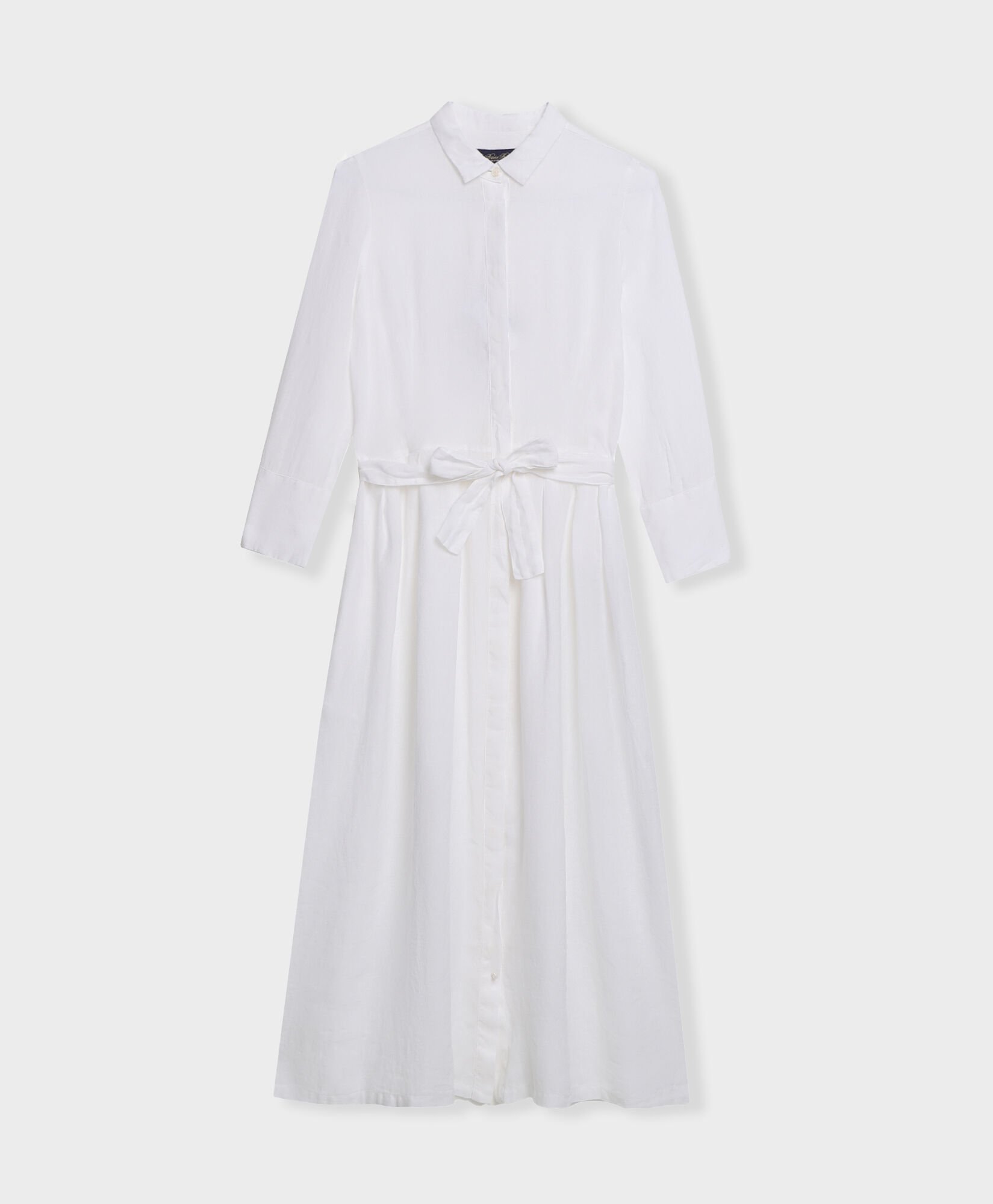 Linen Belted Shirt Dress