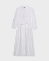 Brooks Brothers Linen Belted Shirt Dress White