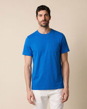 Brooks Brothers T-shirt z bawełny z kieszonką Królewski niebieski