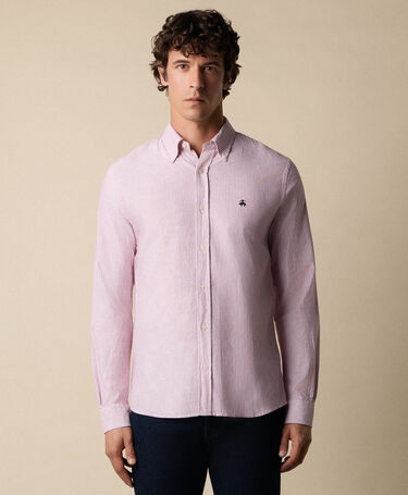 Brooks Brothers Slim Fit Oxford Shirt with Button Down Collar Red