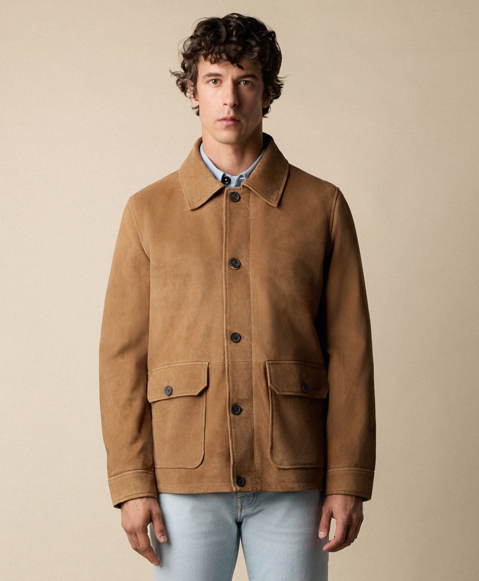 Suede Overshirt Jacket