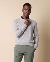 Brooks Brothers Maglione Girocollo con Logo Grigio Chiaro