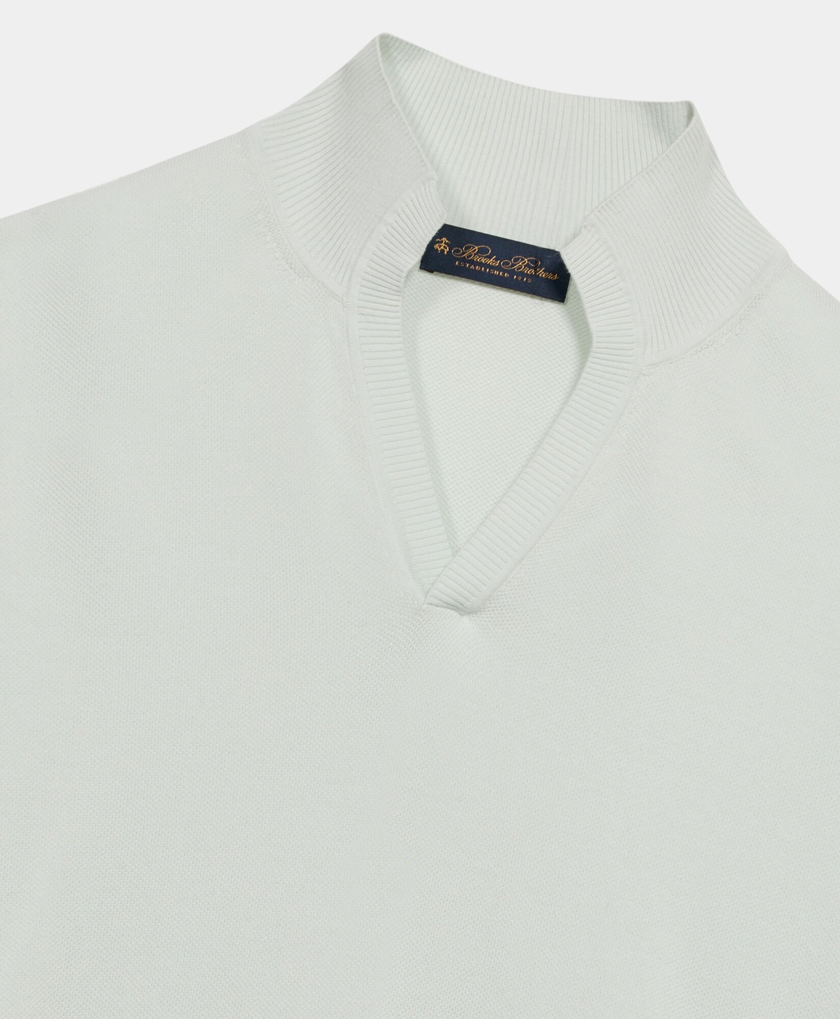 Open Collar Piqué Knit Polo