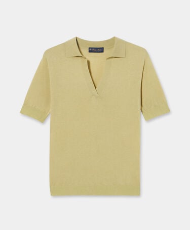 Brooks Brothers Maglia Polo in Misto Seta con Collo Johnny Menta