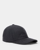 Brooks Brothers Wool and Cashmere Logo Baseball Cap Dark Grey