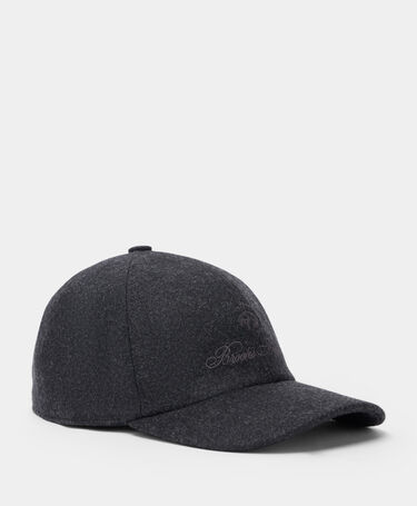 Brooks Brothers Baseballkappe aus Wolle und Kaschmir mit Logo Dunkelgrau