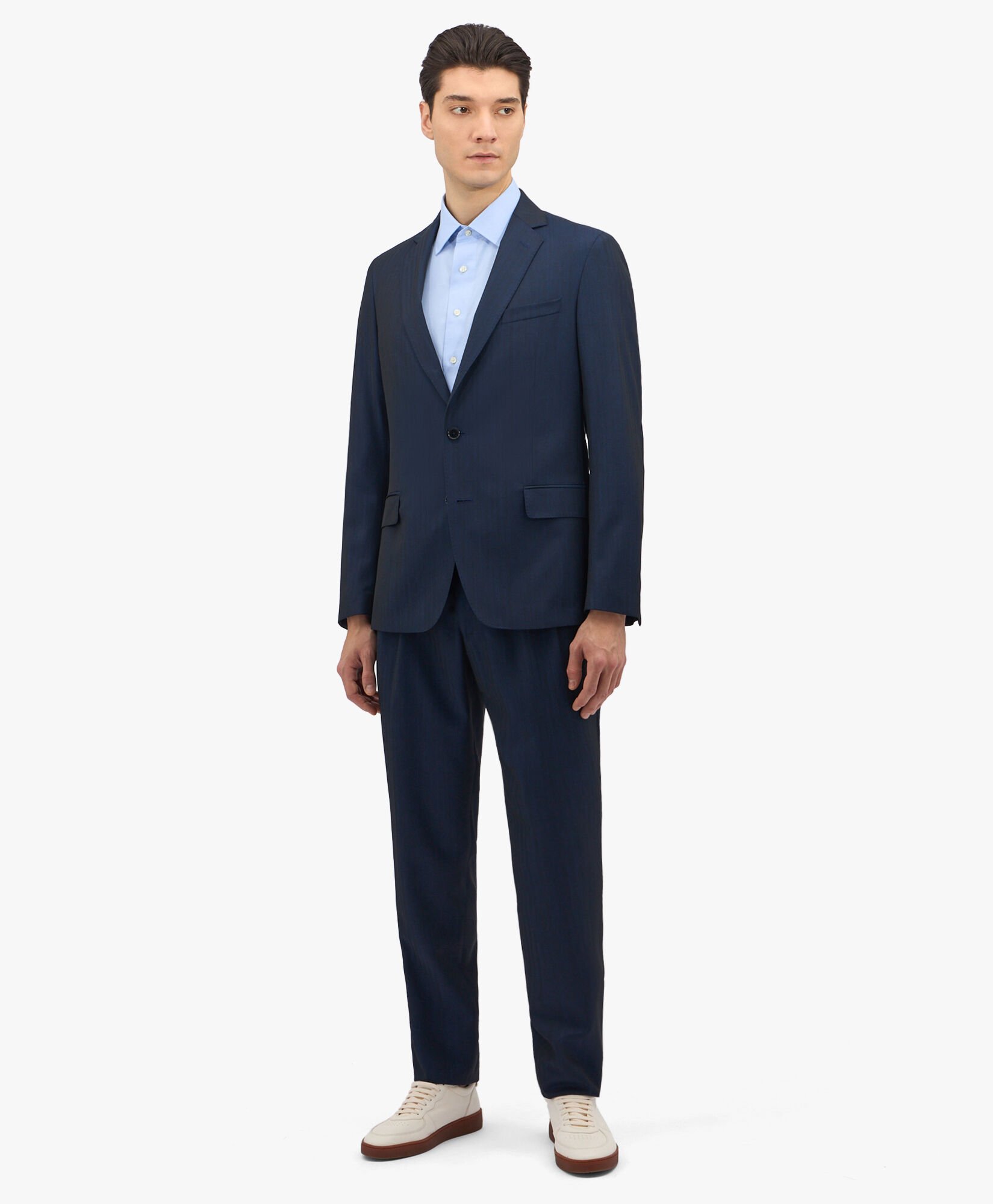 Slim Fit Non-Iron Stretch Twill Supima Shirt with Ainsley Collar