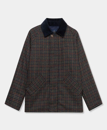 Brooks Brothers Jacke mit Hahnentrittmuster Blau