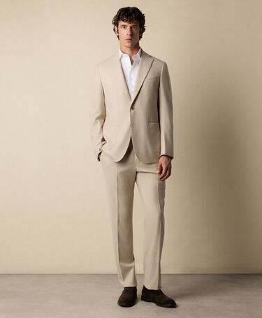 Brooks Brothers Wool Travel Suit Natural