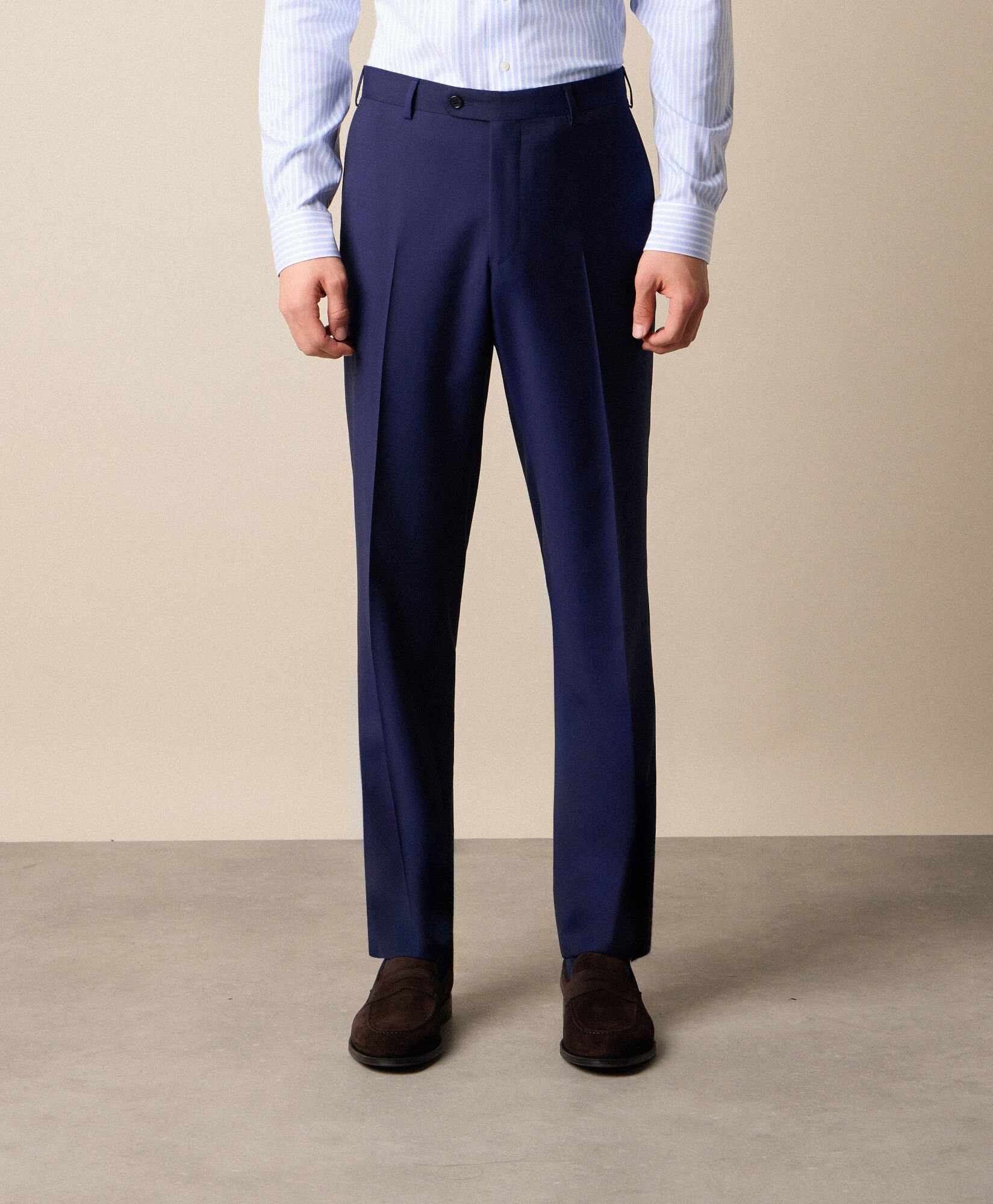 Virgin Wool Plain Trousers