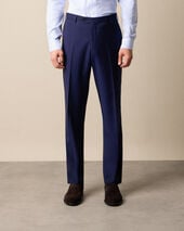 Brooks Brothers Virgin Wool Plain Trousers Blue