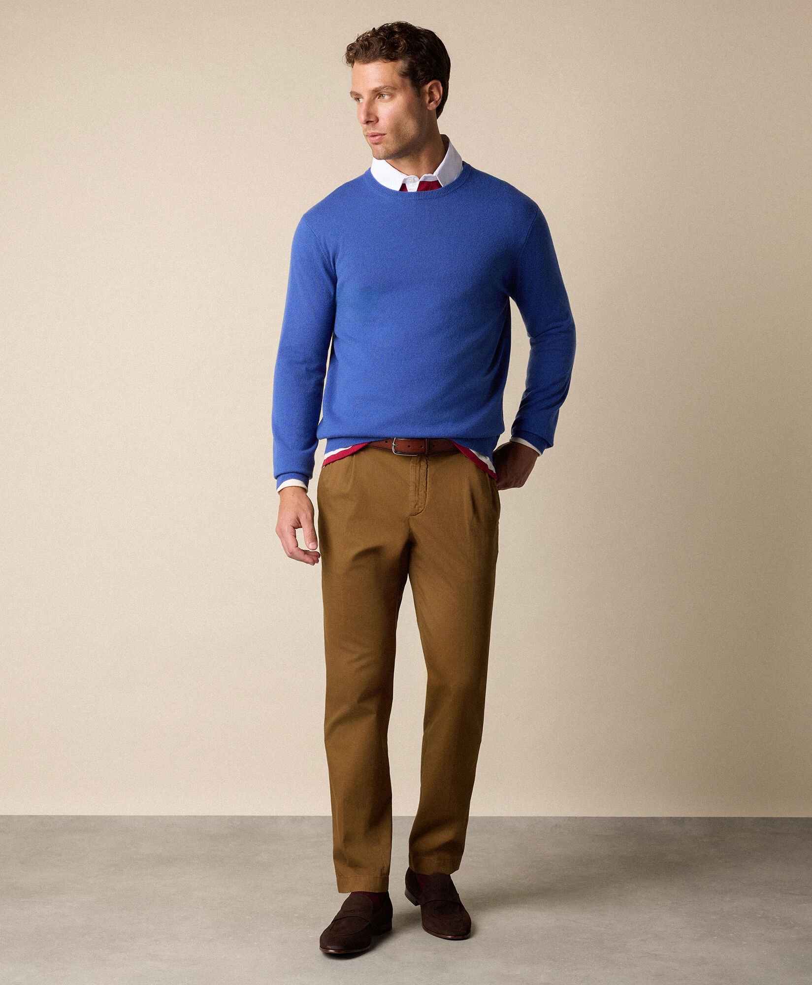 Cotton Gabardine Pleated Chino