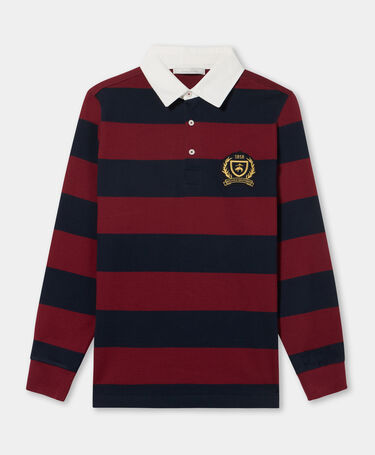 Brooks Brothers Rugby Polo with Embroidered Logo Burgundy