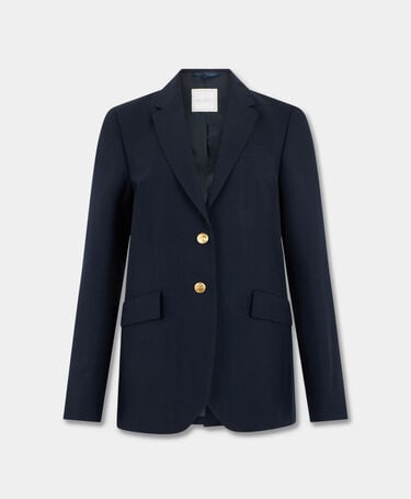 Brooks Brothers Blazer aus Schurwolle Hopsack mit goldenen Knöpfen Marineblau