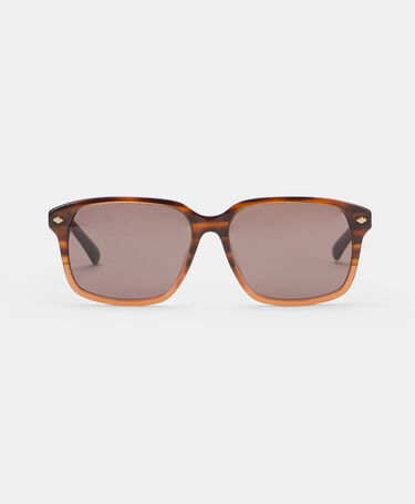 Brooks Brothers Okulary Przeciwsłoneczne Prostokątne Brązowe Nakrapiane Ciemnobrązowy