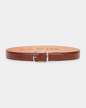 Brooks Brothers Stretchable Leather Belt with Buckle Cognac