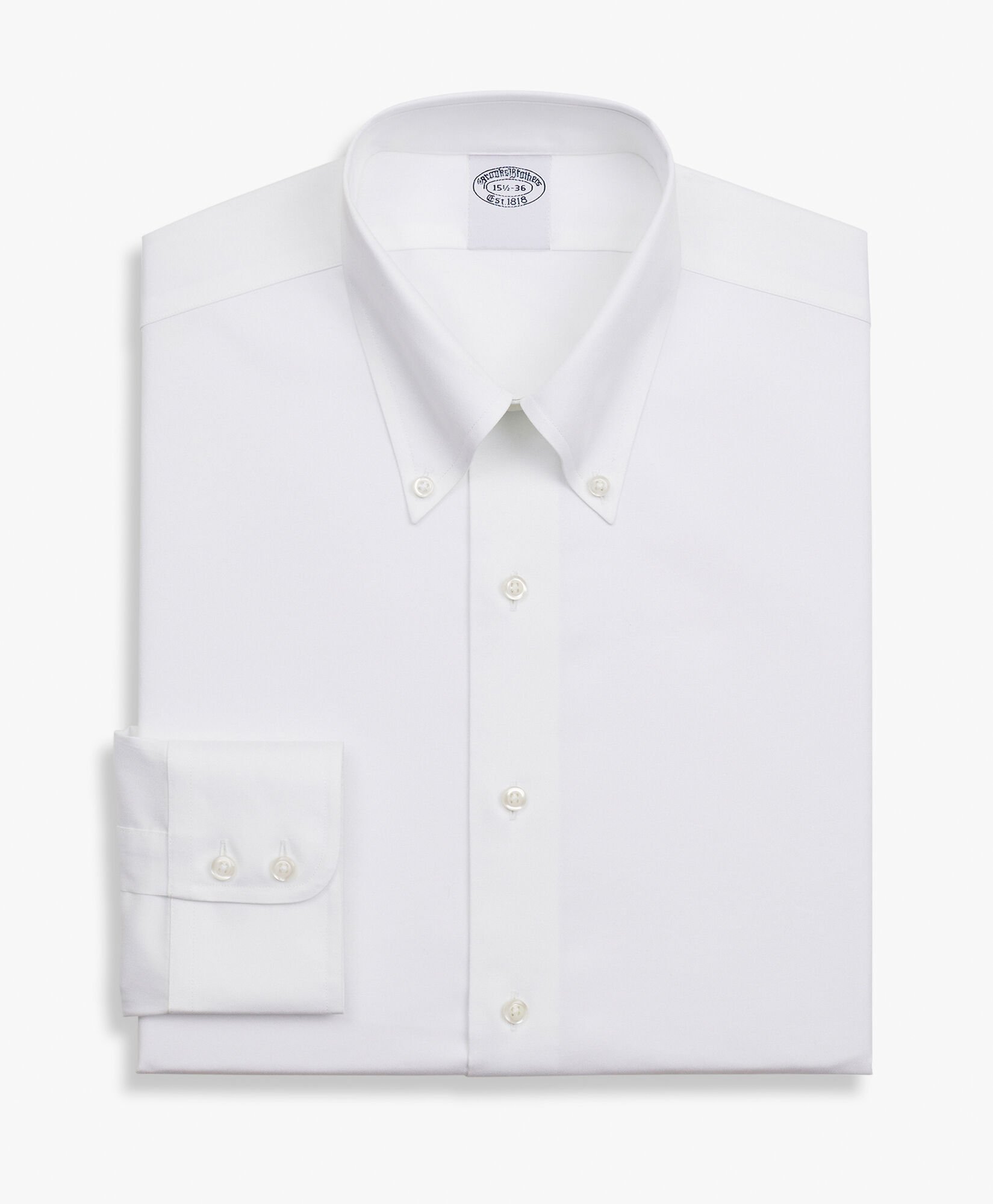 Slim Fit Non-Iron Stretch Supima Cotton Twill Shirt with Button Down Collar