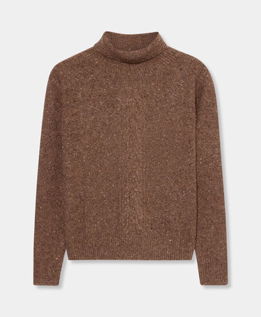 Brooks Brothers Donegal Wool Blend Turtleneck Brown